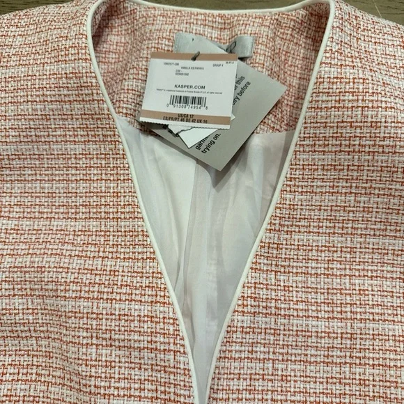 Kasper Collarless 3/4 Sleeve Blazer - Women's Stylish Jacket Size 12 - Picture 4 of 7